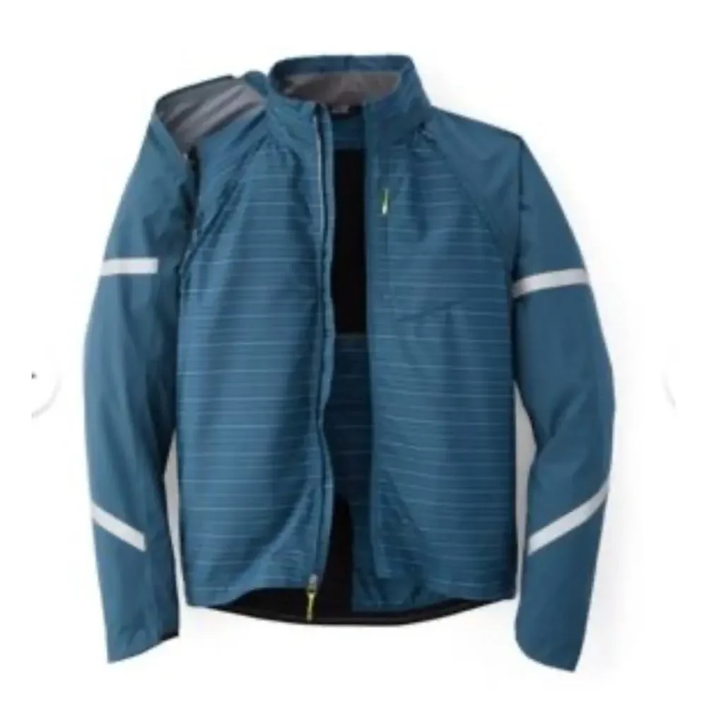 Rei‎ Co-Op Men's Convertible Cycling Wind Breaker Jacket Hiking Blue Size Small